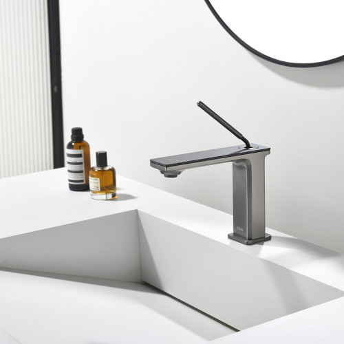 Смеситель для раковины Black&amp;White Gravity GF-7105-GM 7105GM цвет Оружейная сталь