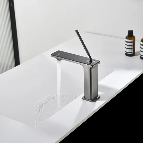 Смеситель для раковины Black&amp;White Gravity GF-7105-GM 7105GM цвет Оружейная сталь