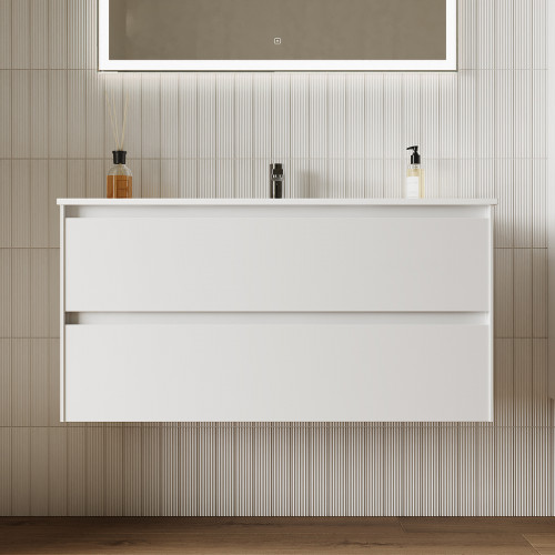 Тумба под раковину Sancos Cento 100 CN100W подвесная Белый глянец МДФ / ЛДСП