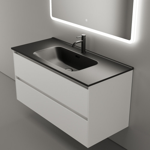 Тумба под раковину Sancos Cento 100 CN100W подвесная Белый глянец МДФ / ЛДСП