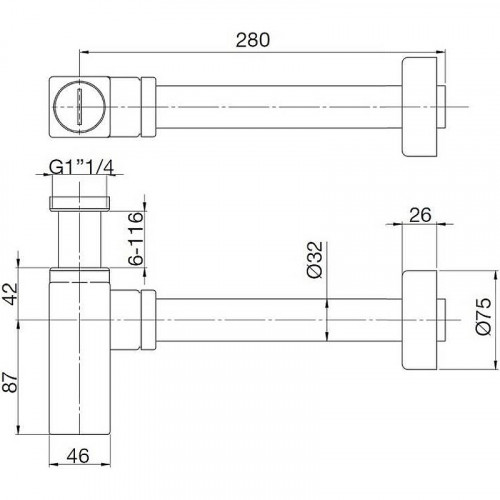 Сифон для раковины Webert AC0404015 Хром