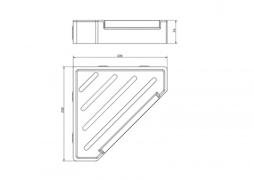 Металлическая полка Aquatek AQ4976MB угловая цвет Черный матовый