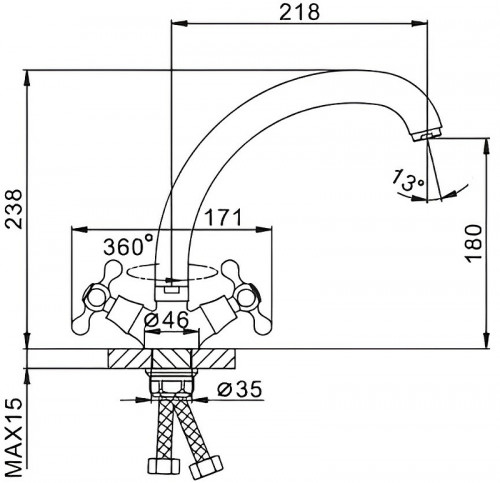 Смеситель для кухни Frap H19 F4219-2 Хром