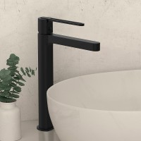 Смеситель для раковины Vincea Rondo VBF-1R2MB Черный матовый латунь