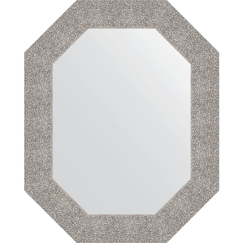 Зеркало Evoform Octagon 61x76 BY 7186 в багетной раме - Чеканка серебряная 90 мм стекло