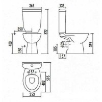 Унитаз компакт Creavit Sedef SD315.00100 без бачка и сиденья фарфор напольный