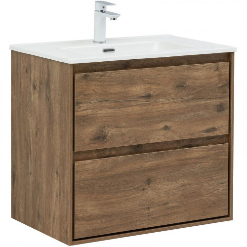 Тумба под раковину Aquanet Милан 70 336378 подвесная Дуб рустикальный МДФ / ЛДСП