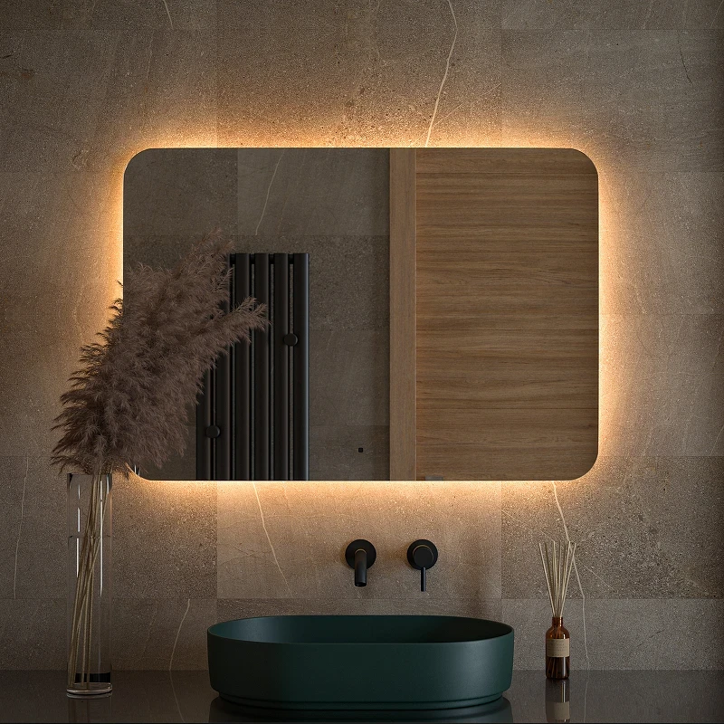 Зеркало Defesto Opti 100x70 DF 2819RH с подсветкой 32W-304500К/ИК - выключатель/Теплый белый свет