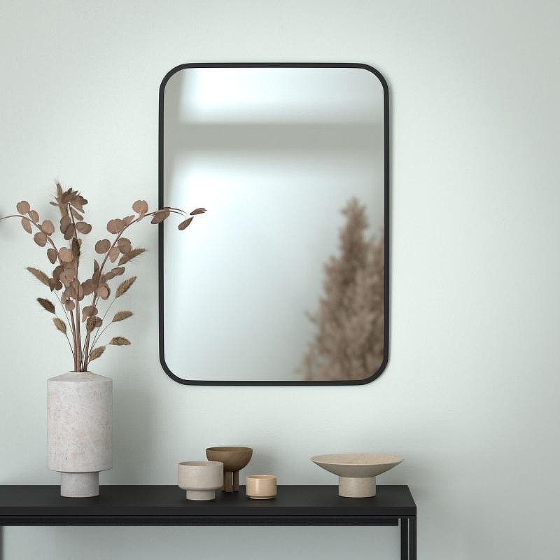 Зеркало Evoform Colora 70х50 BY 0434 с окантовкой - Черный цвет стекло