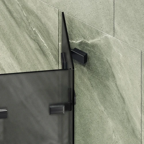 Шторка для ванны Maybah Glass MGV-589-6 980х1400 складная 4 секции Черный стекло графитовое матовое