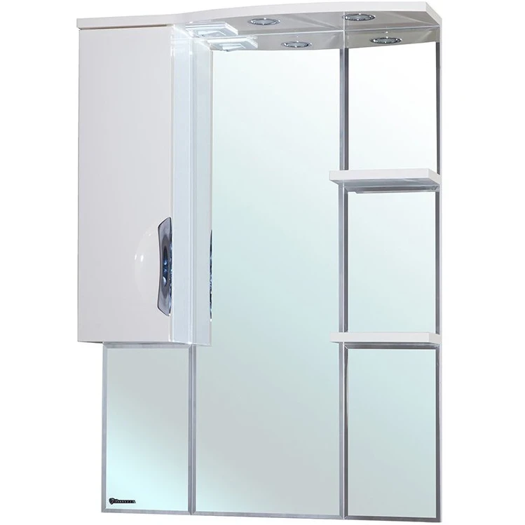 Зеркало со шкафом Bellezza Лагуна 85 L 4612114002014 с подсветкой L Белое МДФ / ЛДСП, стекло