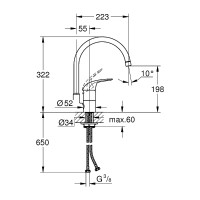 Смеситель для кухни Grohe Euroeco New 32752000 Хром латунь