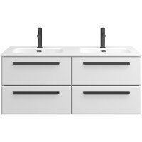 Тумба под раковину Cezares Eco-Cer-N 120 ECO-CER-N-1200-4C-SO-2-BL подвесная Bianco Lucido без ручек МДФ / ЛДСП