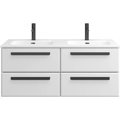 Тумба под раковину Cezares Eco-Cer-N 120 ECO-CER-N-1200-4C-SO-2-BL подвесная Bianco Lucido без ручек МДФ / ЛДСП
