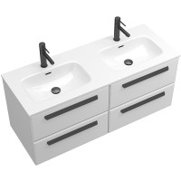 Тумба под раковину Cezares Eco-Cer-N 120 ECO-CER-N-1200-4C-SO-2-BL подвесная Bianco Lucido без ручек МДФ / ЛДСП