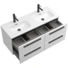 Тумба под раковину Cezares Eco-Cer-N 120 ECO-CER-N-1200-4C-SO-2-BL подвесная Bianco Lucido без ручек МДФ / ЛДСП