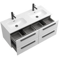 Тумба под раковину Cezares Eco-Cer-N 120 ECO-CER-N-1200-4C-SO-2-BL подвесная Bianco Lucido без ручек МДФ / ЛДСП