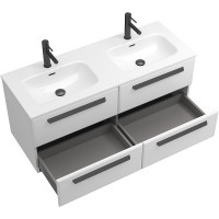 Тумба под раковину Cezares Eco-Cer-N 120 ECO-CER-N-1200-4C-SO-2-BL подвесная Bianco Lucido без ручек МДФ / ЛДСП