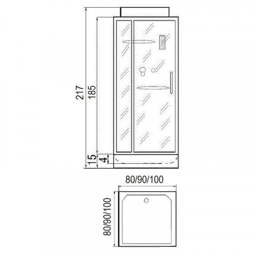 Душевая кабина River Tana 90x90 10000000930 с поддоном