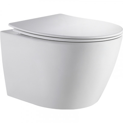 Комплект унитаза с инсталляцией Orange CI07-100W+APB144 с сиденьем Микролифт и Черной матовой клавишей смыва фарфор подвесной