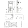 Комплект унитаза с инсталляцией Orange CI07-100W+APB144 с сиденьем Микролифт и Черной матовой клавишей смыва фарфор подвесной