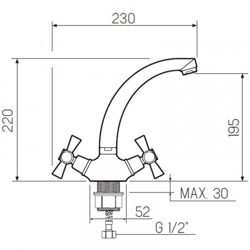 Смеситель для кухни Ростовская Мануфактура Сантехники SL138-272F Хром