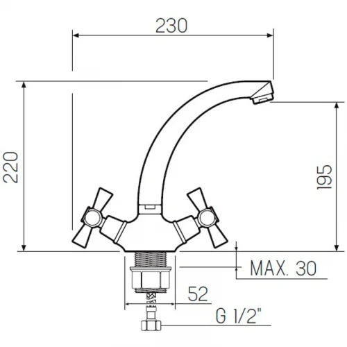 Смеситель для кухни Ростовская Мануфактура Сантехники SL138-272F Хром