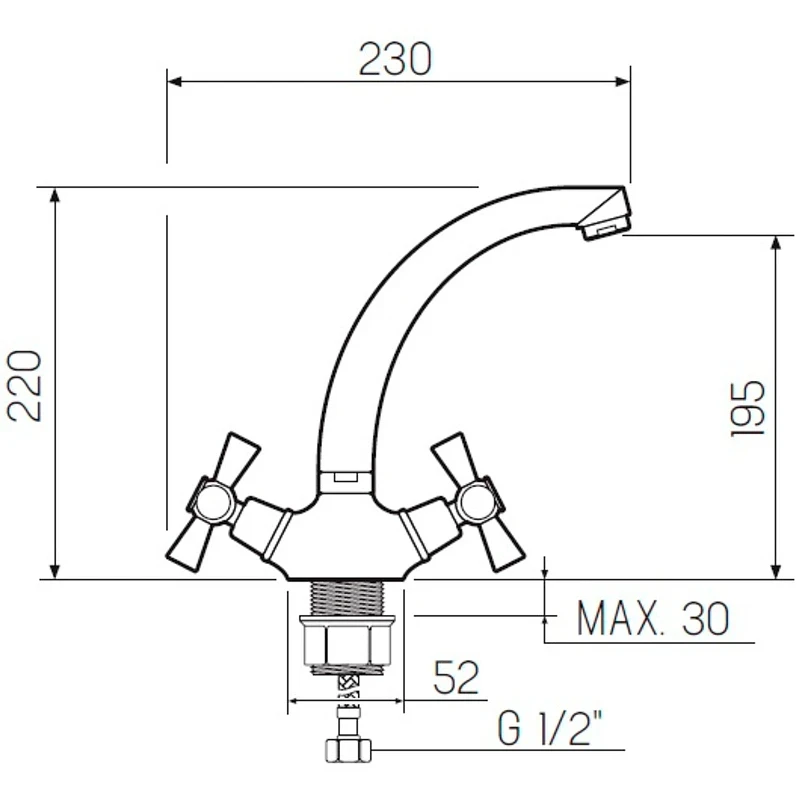 Смеситель для кухни Ростовская Мануфактура Сантехники SL138-272F Хром