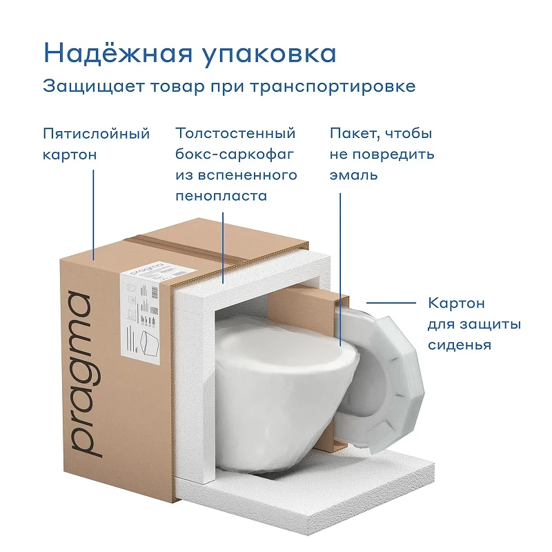 Унитаз Pragma Olako 901855.OLK1.GWWR.019-2 подвесной цвет Белый глянцевый с сиденьем Микролифт