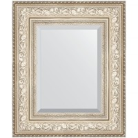 Зеркало Evoform Exclusive 60х50 BY 3374 с фацетом в багетной раме - Виньетка серебро 109 мм стекло