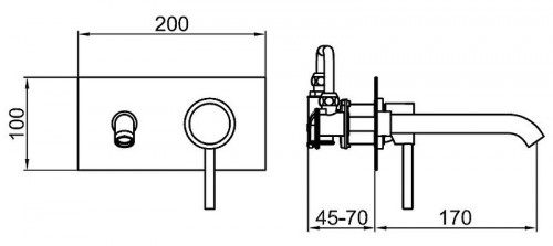 Смеситель для раковины Webert Elio EL830606345 Никель латунь встраиваемый
