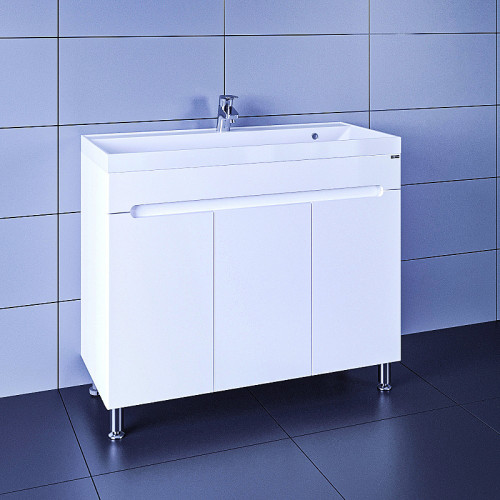 Тумба под раковину СанТа Лондон 100 224019 Белая МДФ / ЛДСП