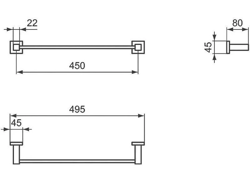 Полотенцедержатель Ideal Standard IOM Square E2196AA Хром