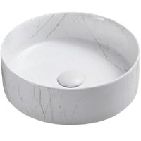 Раковина-чаша CeramaLux 35 C1112 Белая мраморная фаянс накладная