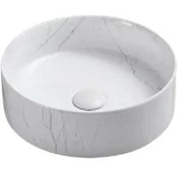 Раковина-чаша CeramaLux 35 C1112 Белая мраморная фаянс накладная