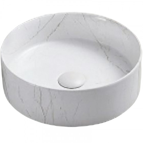 Раковина-чаша CeramaLux 35 C1112 Белая мраморная фаянс накладная