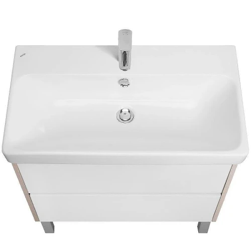 Тумба с раковиной Aquaton Сканди 80 1A283001SDB20+Santek Адриана 80 1WH501772 подвесная Белый глянец Дуб верона