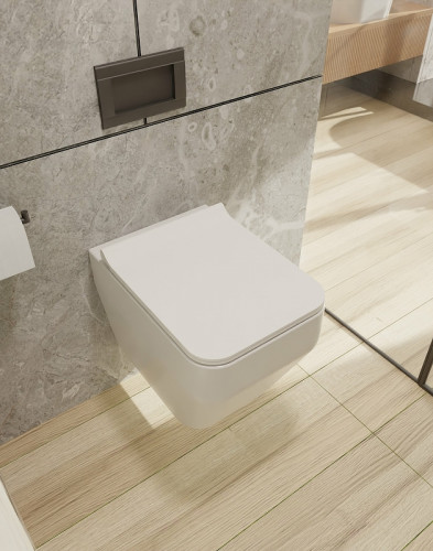 Унитаз AQUAme AQM2009 подвесной Белый глянец с сиденьем Микролифт фаянс подвесной