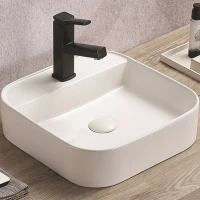 Раковина CeramaLux 50 78180 Белая глянцевая фаянс накладная