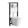 Комплект унитаза с инсталляцией WasserKRAFT Aller 10TLT.010.ME.BN02.H002 цвет Белый с сиденьем Микролифт и клавишей смыва цвет Никель