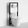 Комплект унитаза с инсталляцией WasserKRAFT Aller 10TLT.010.ME.BN02.H002 цвет Белый с сиденьем Микролифт и клавишей смыва цвет Никель