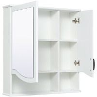 Зеркальный шкаф Runo Марсель 65 00-00001202 Белый МДФ / ЛДСП, стекло