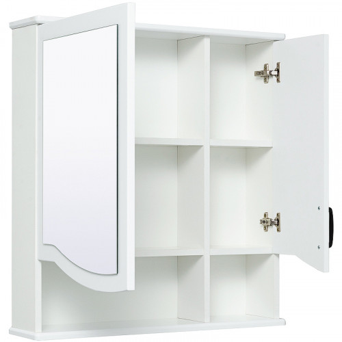 Зеркальный шкаф Runo Марсель 65 00-00001202 Белый МДФ / ЛДСП, стекло