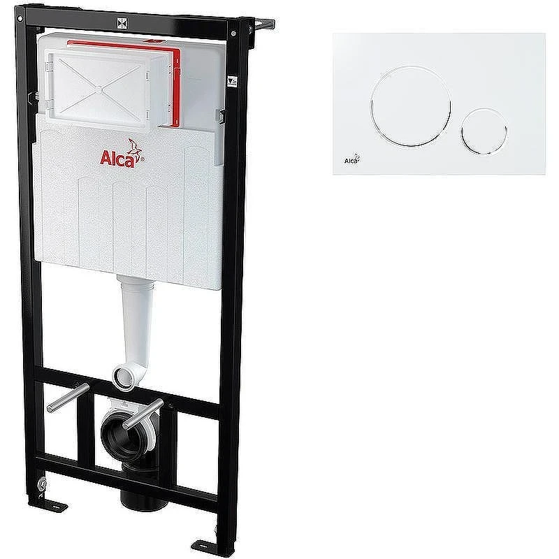 Унитаз с инсталляцией Laufen Pro Rimless 8.2096.6.000.000.1+8.9896.6.000.000.1 + Alcaplast Sadroмodul AM101/1120-0001+M670 с сиденьем Микролифт с Белой клавишей смыва