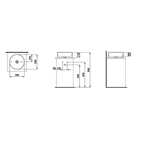 Раковина-чаша Laufen Living 37 8.1143.5.000.112.1 Белая