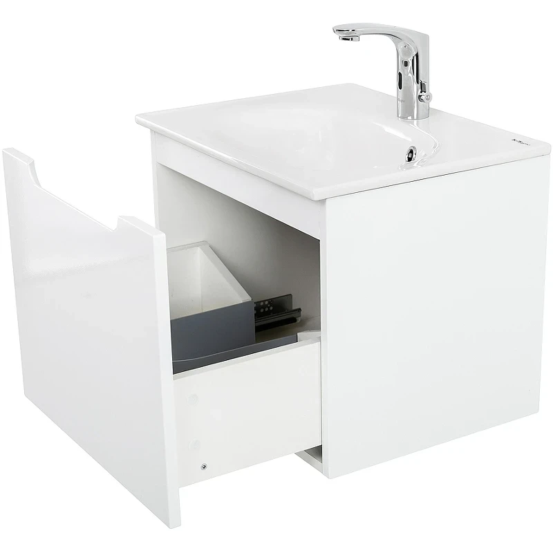 Тумба под раковину BelBagno Etna 50 ETNA-500-1C-SO-BL-P подвесная Bianco Lucido МДФ / ЛДСП