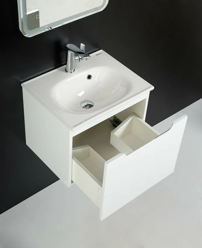 Тумба под раковину BelBagno Etna 50 ETNA-500-1C-SO-BL-P подвесная Bianco Lucido МДФ / ЛДСП