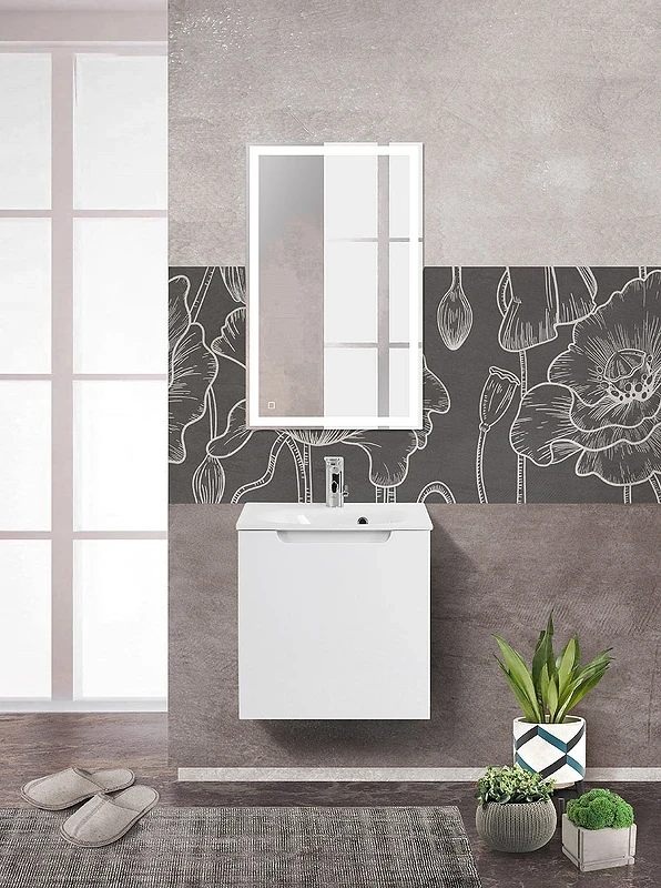 Тумба под раковину BelBagno Etna 50 ETNA-500-1C-SO-BL-P подвесная Bianco Lucido МДФ / ЛДСП