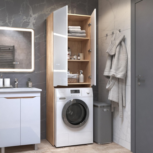 Шкаф пенал Vigo Grani 64 036 над стиральной машиной цвет Дуб золотой