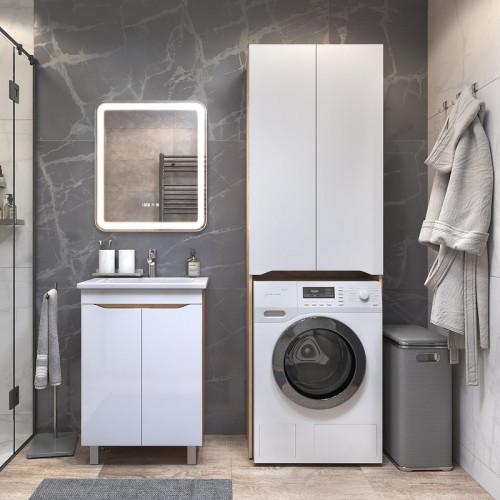 Шкаф пенал Vigo Grani 64 036 над стиральной машиной цвет Дуб золотой